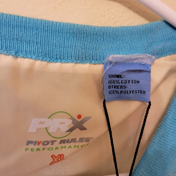 PRX Sz XL Pivot Rules Performance Blue Orange Houndstooth Pullover Golf Vest NWT - Picture 5 of 9